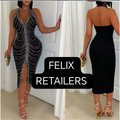 BACKLESS  STRETCHABLE  SHINE DRESS